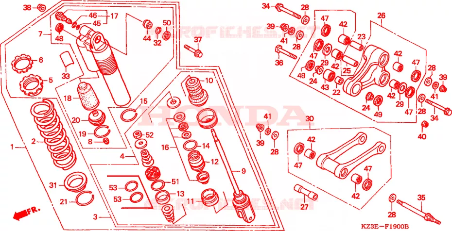 AMORTISSEUR ARRIERE Honda MOTO 250 CR 2001  CR250R1