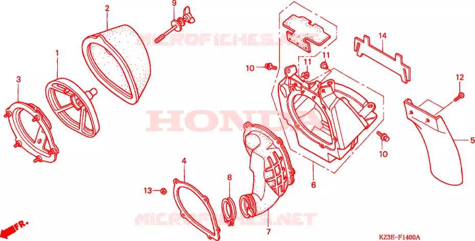 FILTRE A AIR Honda MOTO 250 CR 2001  CR250R1