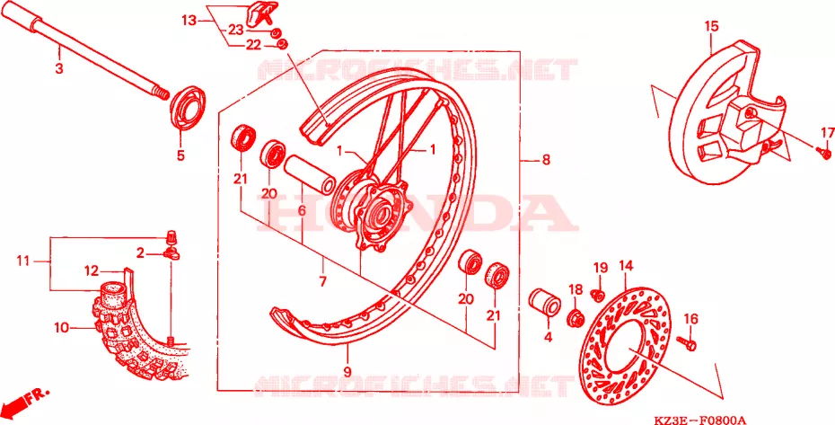 ROUE AVANT Honda MOTO 250 CR 2001  CR250R1