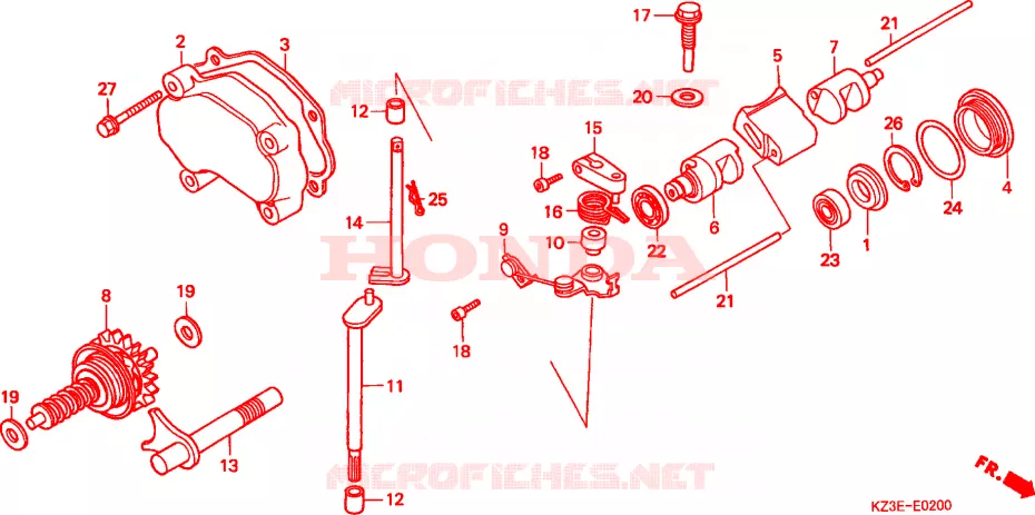 SOUPAPE D'ECHAPPEMENT Honda MOTO 250 CR 2001  CR250R1