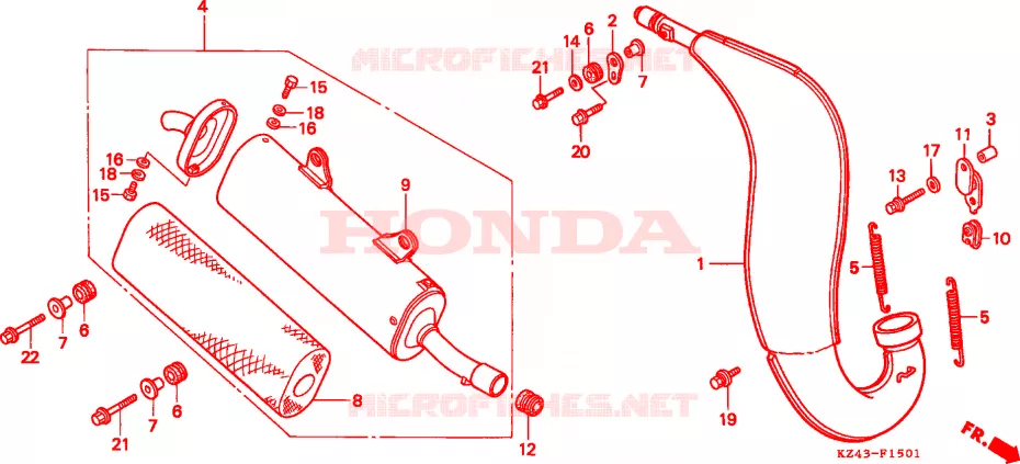 CHAMBRE D'EXPANSION(2) Honda MOTO 125 CR 1996  CR125RT