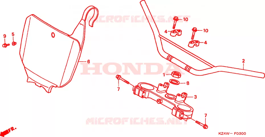 GUIDON - TE DE FOURCHE Honda MOTO 125 CR 1998  CR125RW
