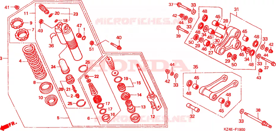 AMORTISSEUR ARRIERE Honda MOTO 125 CR 2000  CR125RY