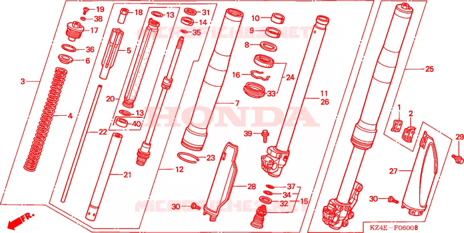 FOURCHE Honda MOTO 125 CR 2000  CR125RY