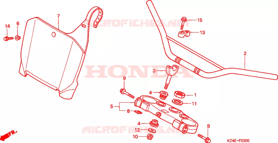 GUIDON - TE DE FOURCHE Honda MOTO 125 CR 2001  CR125R1
