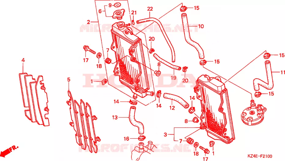 RADIATEUR Honda MOTO 125 CR 2000  CR125RY