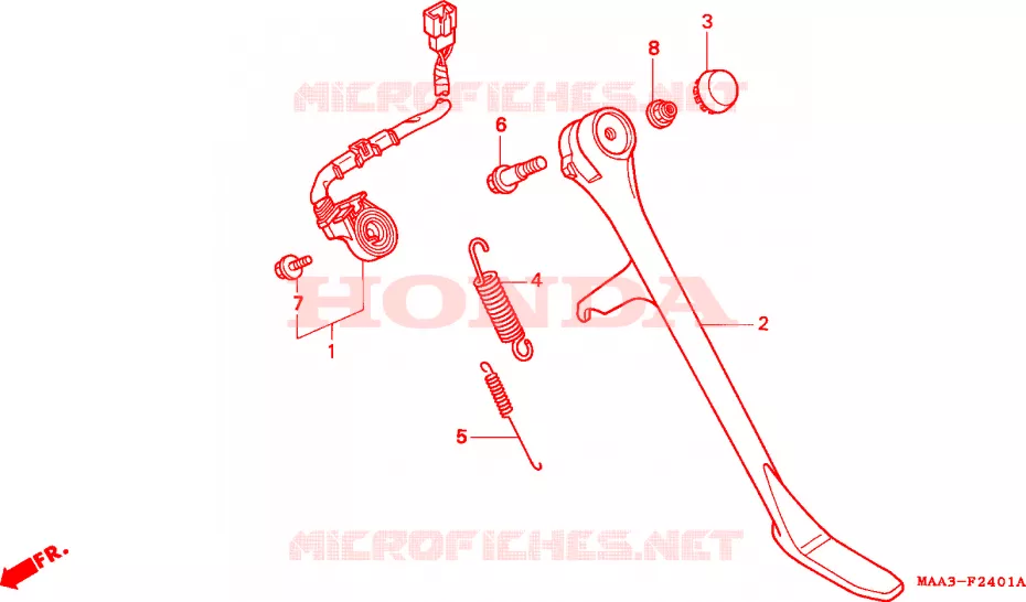 BEQUILLE(VT1100CV/CW/C2) Honda MOTO 1100 SHADOW 1996  VT1100C2T