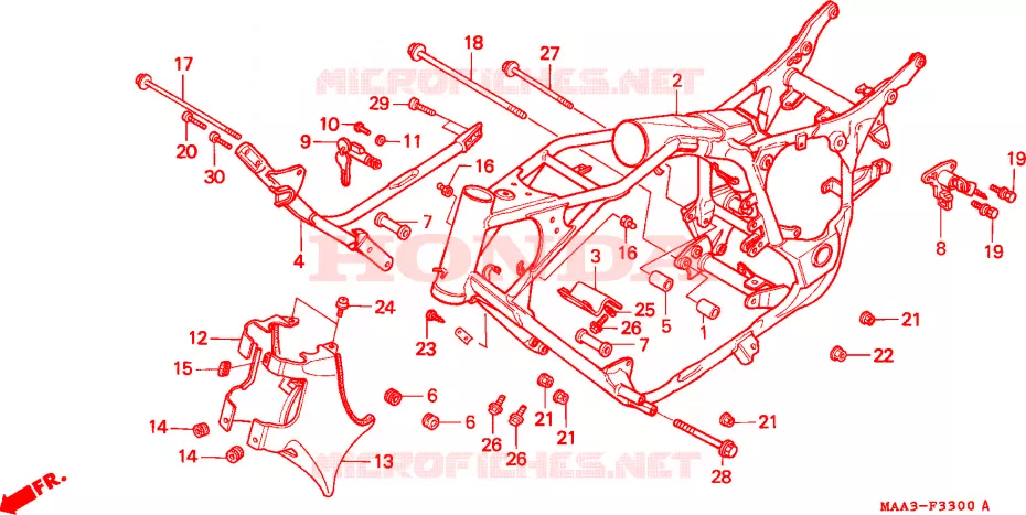 CARROSSERIE DE CHASSIS  Honda MOTO 1100 SHADOW 1996  VT1100CT