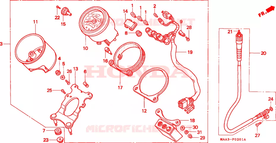 COMPTEUR(VT1100CV/CW/C2) Honda MOTO 1100 SHADOW 1998  VT1100C22W