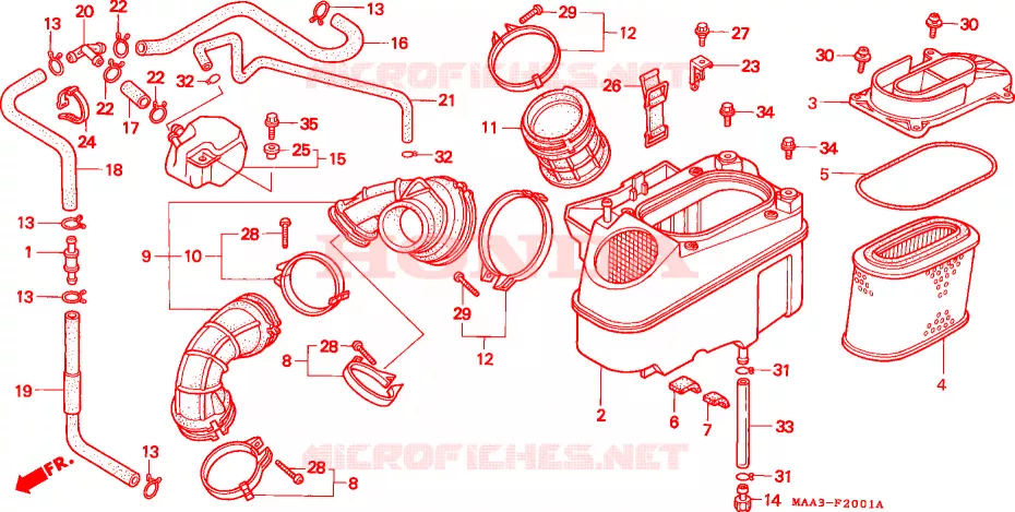 FILTRE A AIR (VT1100C2-CM/2CM) Honda MOTO 1100 SHADOW 1998  VT1100C2W