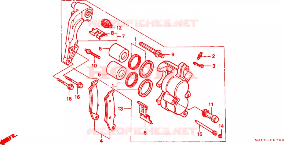 ETRIER DE FREIN AVANT Honda MOTO 500 CR 1998  CR500RW