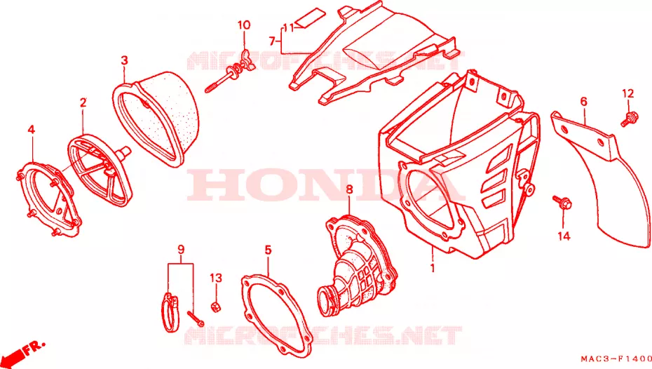 FILTRE A AIR Honda MOTO 500 CR 1998  CR500RW