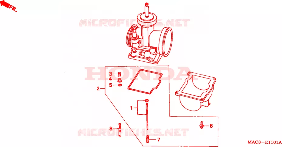 PIECES DE CARBURATEUR EN OPTION Honda MOTO 500 CR 2001  CR500R1