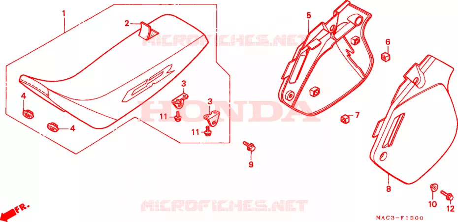 SELLE - CARENAGE Honda MOTO 500 CR 2001  CR500R1