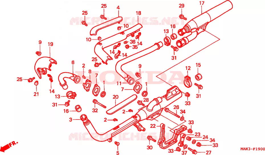 SILENCIEUX D'ECHAPPEMENT Honda MOTO 1100 SHADOW 1999  VT1100D2X