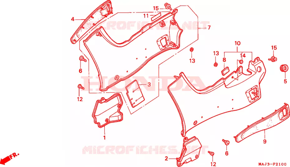 COUVERCLES LATERAUX Honda MOTO 1100 PAN-EUROPEAN 1997  ST1100AV