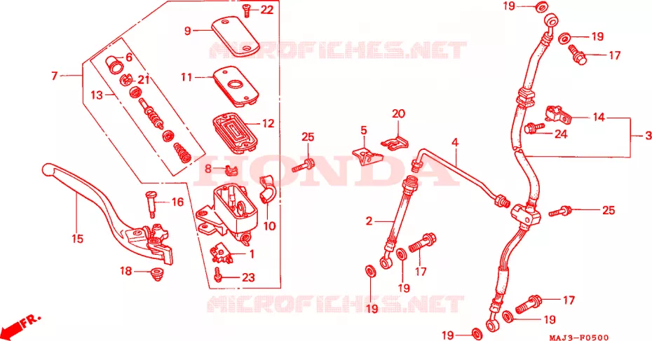 MAITRE-CYLINDRE FREIN AV.(ST1100) Honda MOTO 1100 PAN-EUROPEAN 1997  ST1100V