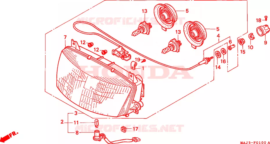 PHARE Honda MOTO 1100 PAN-EUROPEAN 1995  ST1100AS