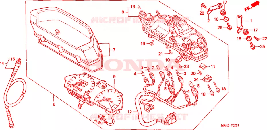 COMPTEUR(2) Honda MOTO 650 FX 2000  FX650Y