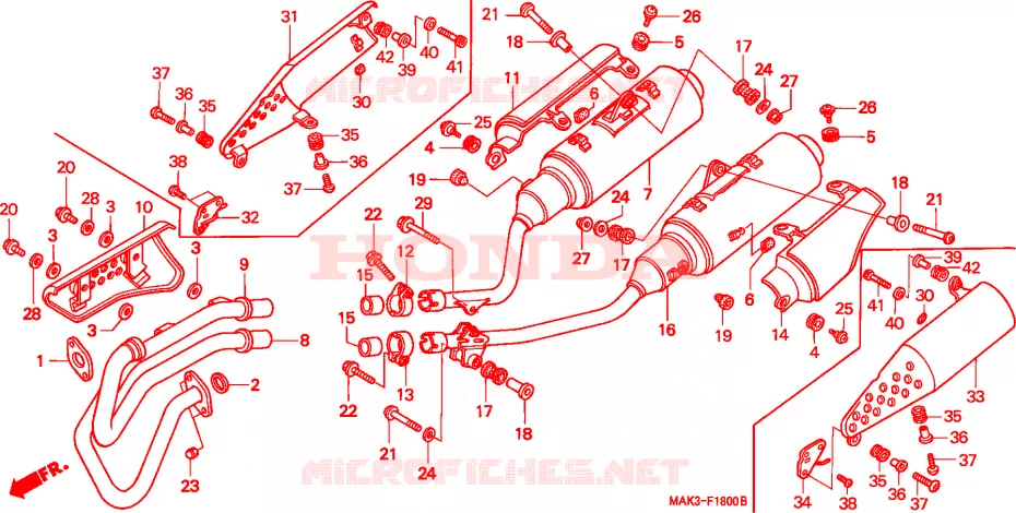 SILENCIEUX D'ECHAPPEMENT Honda MOTO 650 FX 2000  FX650Y