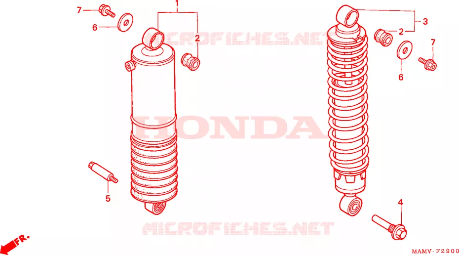 AMORTISSEUR ARRIERE Honda MOTO 1500 GOLD-WING 2000  GL1500AY