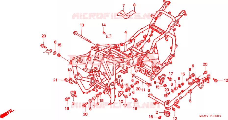 CADRE Honda MOTO 1500 GOLD-WING 2000  GL1500SEY