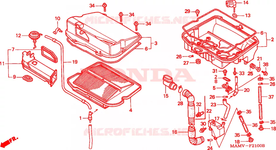 FILTRE A AIR Honda MOTO 1500 GOLD-WING 1999  GL1500AX