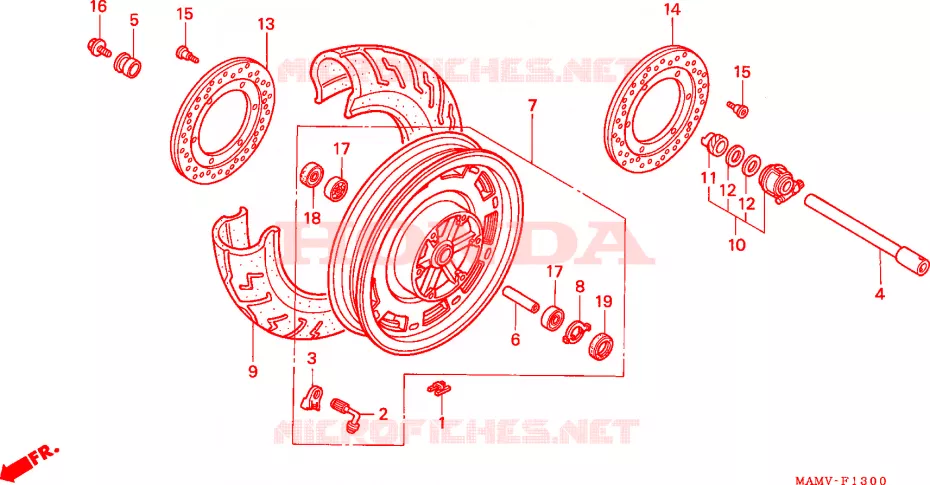 ROUE AVANT Honda MOTO 1500 GOLD-WING 1997  GL1500AV