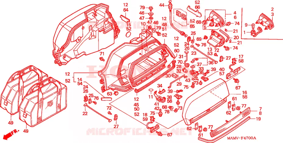 SACOCHE Honda MOTO 1500 GOLD-WING 1997  GL1500AV