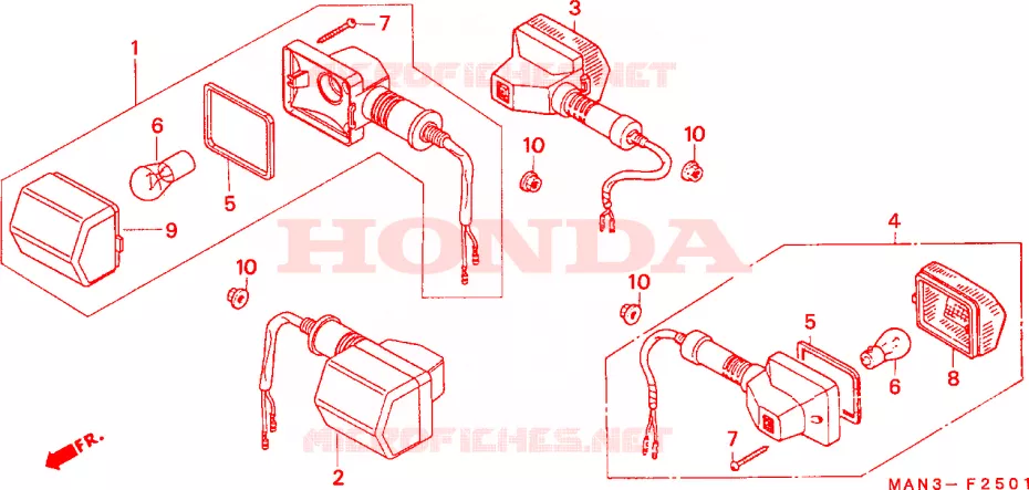 CLIGNOTANT(2) Honda MOTO 500 NX 1996  NX500T