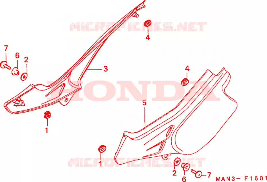 COUVERCLE LATERAL(2) Honda MOTO 500 NX 1996  NX500T