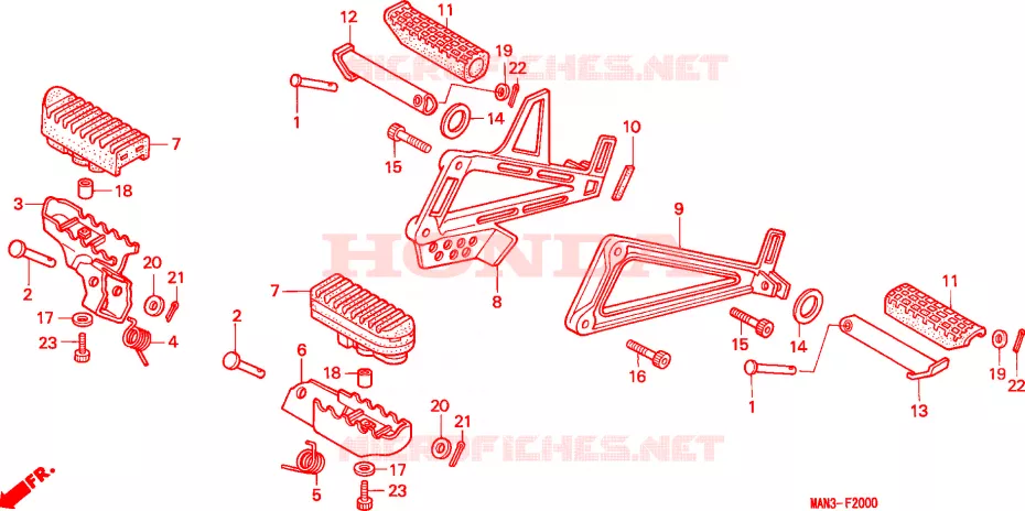REPOSE PIED Honda MOTO 500 NX 1996  NX500T