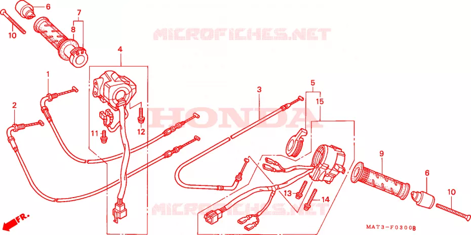 COMMODO - LEVIER - CABLE Honda MOTO 1100 CBR 2000  CBR1100XXY