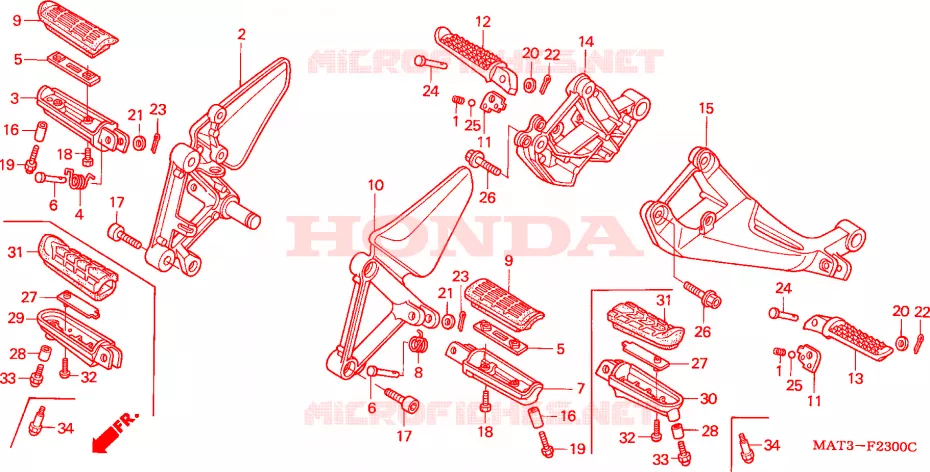 REPOSE PIED Honda MOTO 1100 CBR 2003  CBR1100XX3_A