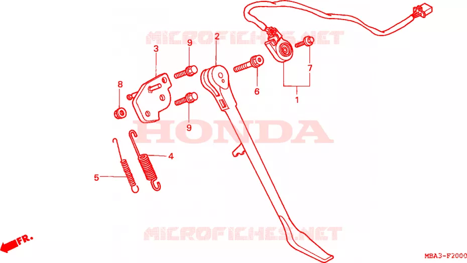 BEQUILLE Honda MOTO 750 SHADOW 1998  VT750C2W