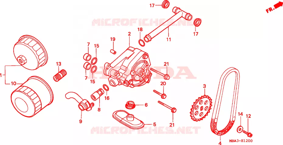 FILTRE A HUILE - POMPE A HUILE Honda MOTO 750 SHADOW 1997  VT750C2V