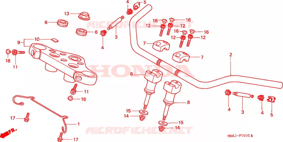 GUIDON - TE DE FOURCHE Honda MOTO 750 SHADOW 1999  VT750CX