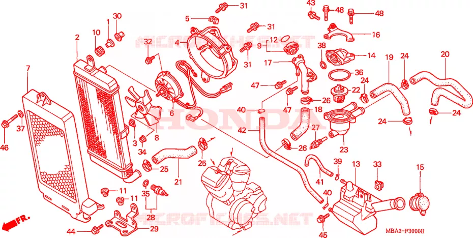 RADIATEUR Honda MOTO 750 SHADOW 1997  VT750CV