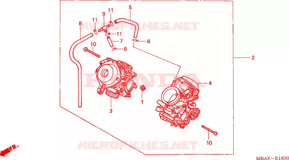 CARBURATEUR(ENS.) Honda MOTO 750 SHADOW 2000  VT750CD3Y