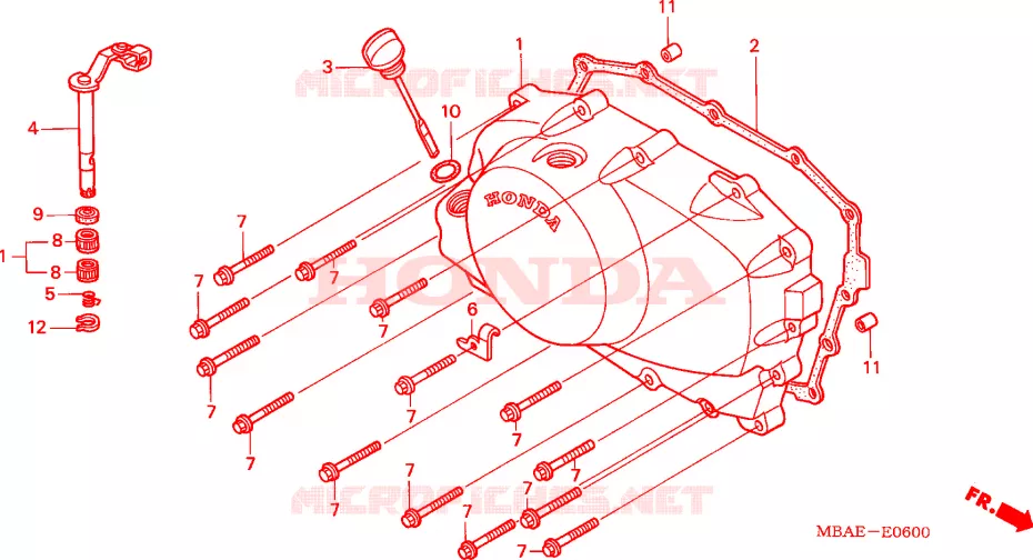 CARTER MOTEUR DROIT Honda MOTO 750 SHADOW 2000  VT750CD3Y