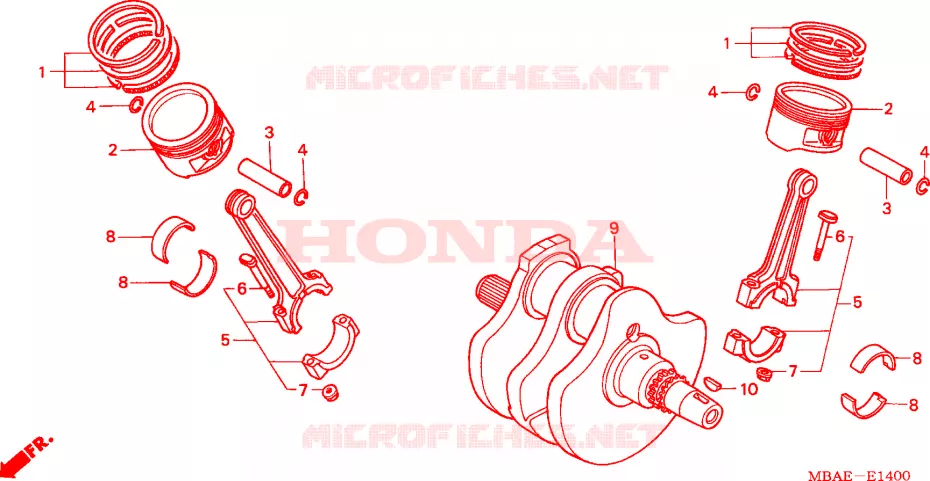 VILEBREQUIN - PISTON Honda MOTO 750 SHADOW 2000  VT750CD3Y
