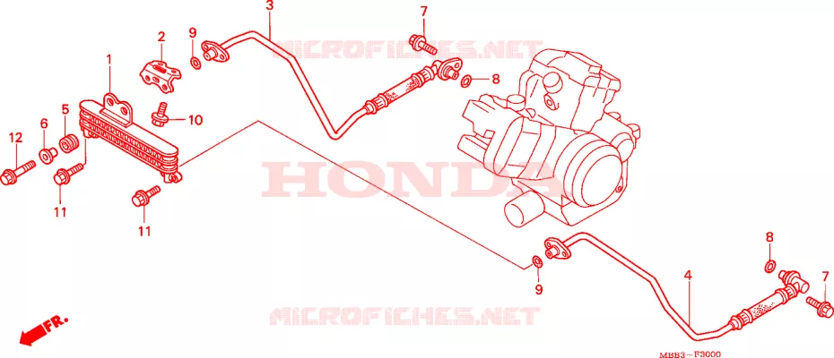 RADIATEUR D'HUILE Honda MOTO 1000 VTR 2005  VTR1000F5