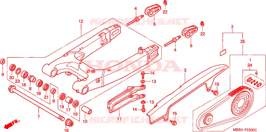 BRAS OSCILLANT Honda MOTO 1000 VTR 2003  VTR1000F3