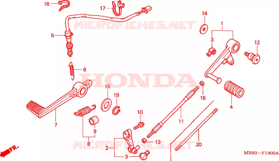 PEDALE Honda MOTO 1000 VTR 2000  VTR1000FY