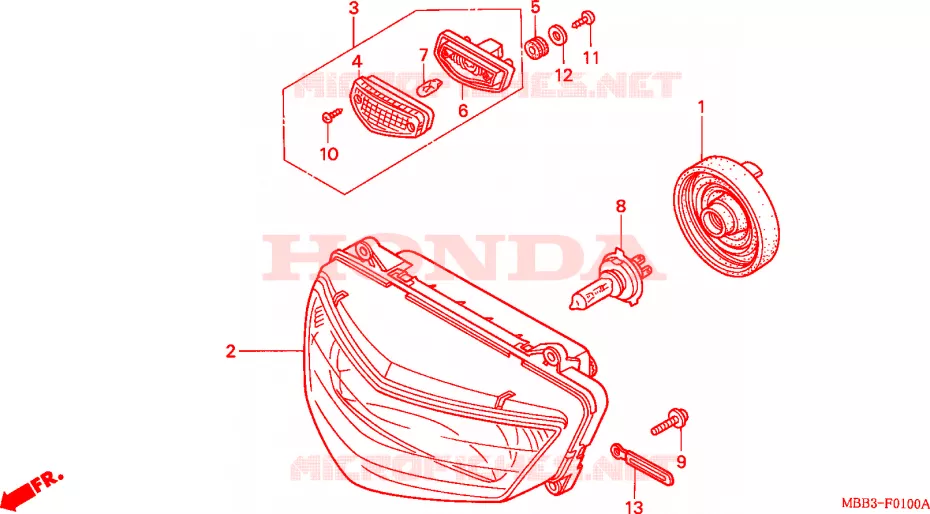 PHARE Honda MOTO 1000 VTR 2002  VTR1000F2