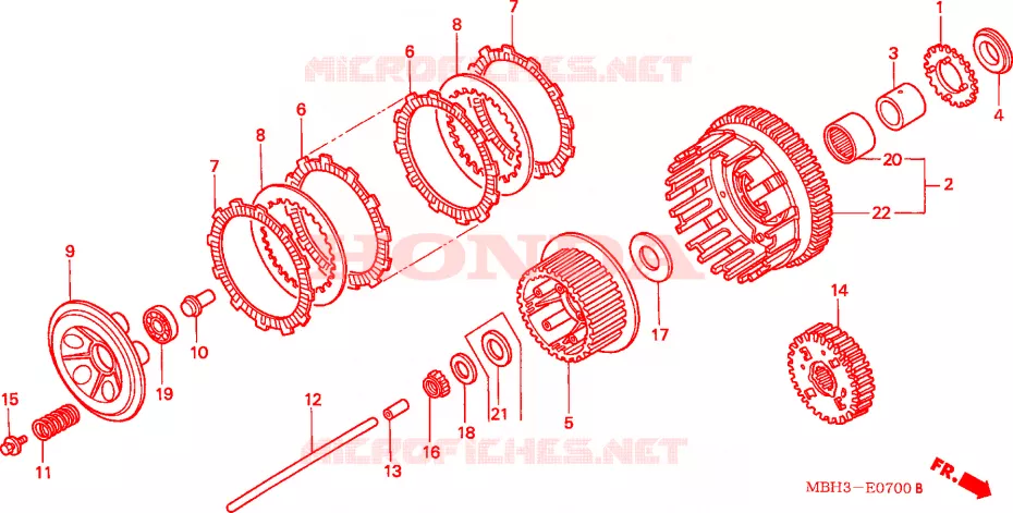 EMBRAYAGE Honda MOTO 1100 SHADOW 2000  VT1100C3Y