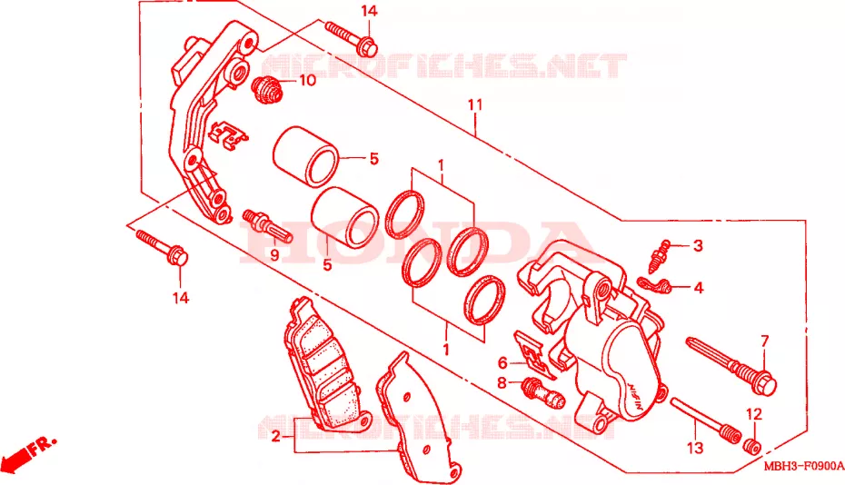 ETRIER DE FREIN AVANT Honda MOTO 1100 SHADOW 2000  VT1100C3X