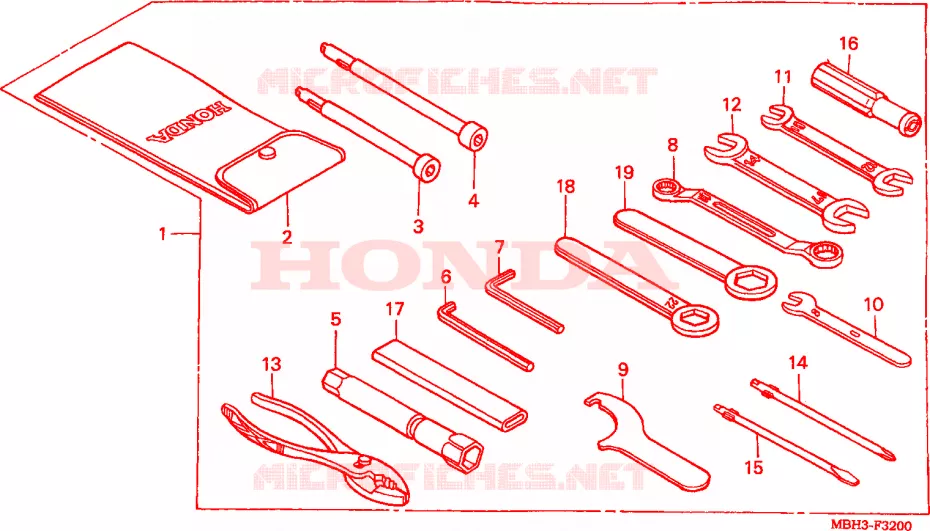OUTIL Honda MOTO 1100 SHADOW 2002  VT1100C32