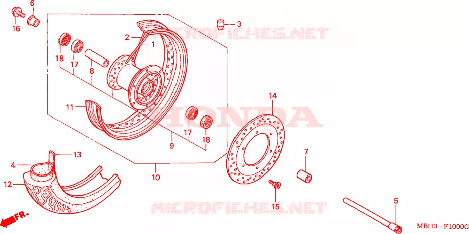 ROUE AVANT Honda MOTO 1100 SHADOW 2000  VT1100C3X