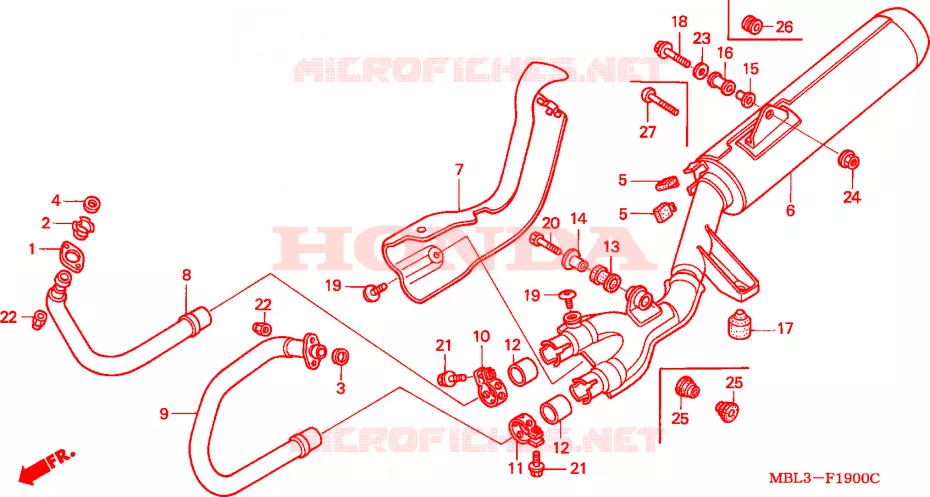 SILENCIEUX D'ECHAPPEMENT Honda MOTO 650 DEAUVILLE 2003  NT650V3